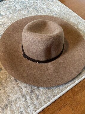 Halogen Camel Wool Felt Fedora with Neutral Trim